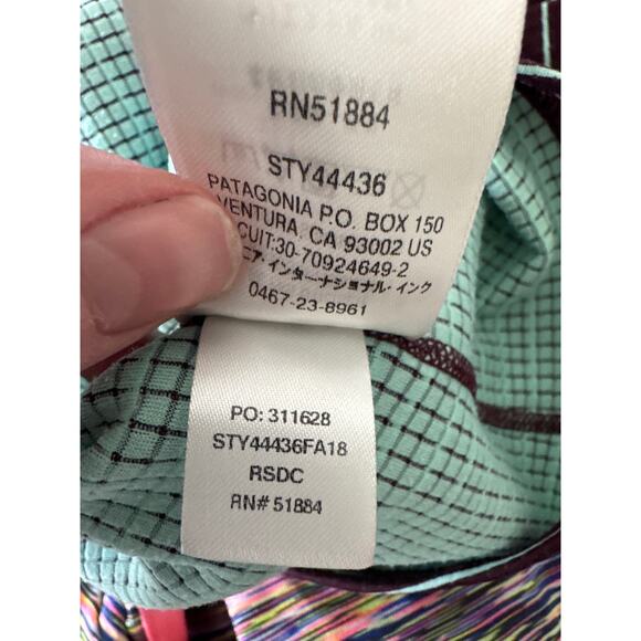 PATAGONIA Capilene Midweight Crewneck Purple Green Stripe Small - Picture 5 of 7